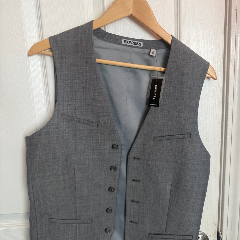 Express Men's Charcoal Suit Vest